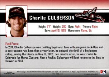 2013 Grandstand Richmond Flying Squirrels Update #NNO Charlie Culberson Back