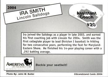 2004 Grandstand Lincoln Saltdogs #16 Ira Smith Back