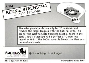 2004 Grandstand Lincoln Saltdogs #18 Kennie Steenstra Back