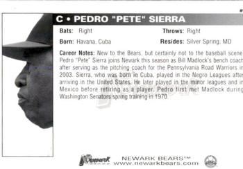 2004 Choice Newark Bears #28 Pedro Sierra Back