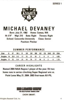 2004 Aloha Knights Series 1 #4 Michael Devaney Back