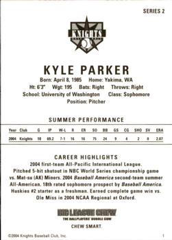 2004 Aloha Knights Series 2 #1 Kyle Parker Back