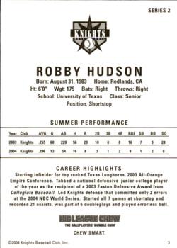 2004 Aloha Knights Series 2 #3 Robby Hudson Back