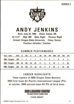 2004 Aloha Knights Series 2 #13 Andy Jenkins Back