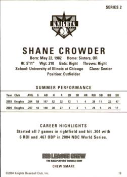 2004 Aloha Knights Series 2 #19 Shane Crowder Back