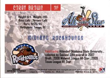 2010 Grandstand Texas League All-Stars South Division #5 Corey Brown Back