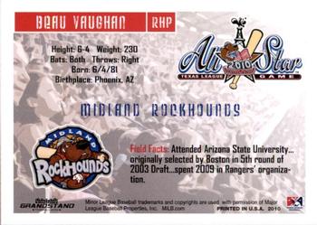 2010 Grandstand Texas League All-Stars South Division #28 Beau Vaughan Back