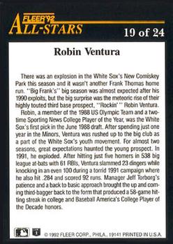 1992 Fleer - All-Stars #19 Robin Ventura Back
