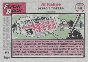 2005 Topps Heritage - Flashbacks #F-AK Al Kaline Back