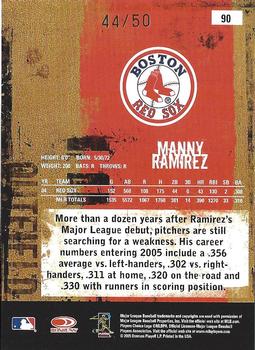 2005 Donruss Leather & Lumber - Gold #90 Manny Ramirez Back