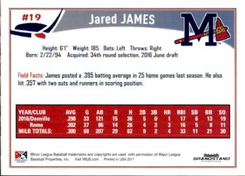 2017 Grandstand Mississippi Braves #14 Jared James Back