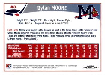 2017 Grandstand Mississippi Braves #19 Dylan Moore Back