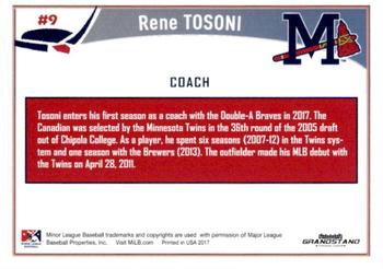 2017 Grandstand Mississippi Braves #32 Rene Tosoni Back