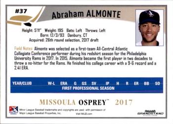 2017 Grandstand Missoula Osprey #1 Abraham Almonte Back