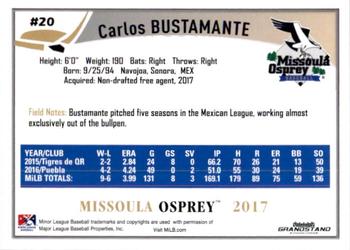 2017 Grandstand Missoula Osprey #6 Carlos Bustamante Back