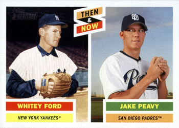 2005 Topps Heritage - Then and Now #TN6 Whitey Ford / Jake Peavy Front