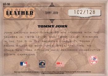 2005 Donruss Leather & Lumber - Leather Cuts #LC-55 Tommy John Back