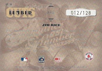 2005 Donruss Leather & Lumber - Lumber Cuts #LC-31 Jim Rice Back