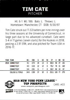 2018 Choice New York-Penn League Top Prospects #03 Tim Cate Back