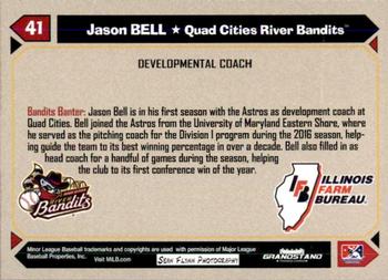 2017 Grandstand Quad Cities River Bandits SGA #NNO Jason Bell Back