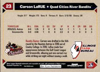 2017 Grandstand Quad Cities River Bandits SGA #NNO Carson LaRue Back
