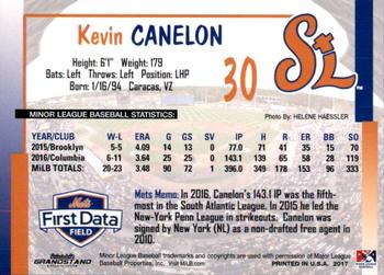 2017 Grandstand St. Lucie Mets #NNO Kevin Canelon Back