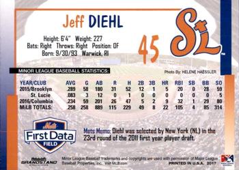 2017 Grandstand St. Lucie Mets #NNO Jeff Diehl Back