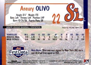 2017 Grandstand St. Lucie Mets Update #NNO Aneury Olivo Back