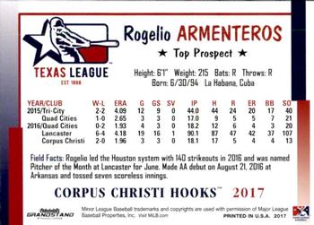 2017 Grandstand Texas League Top Prospects #2 Rogelio Armenteros Back