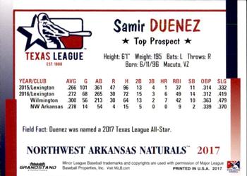 2017 Grandstand Texas League Top Prospects #6 Samir Duenez Back