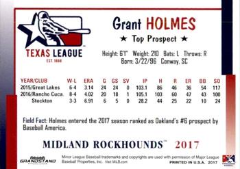 2017 Grandstand Texas League Top Prospects #9 Grant Holmes Back