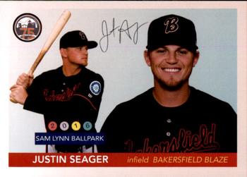 2016 Bakersfield Blaze Team Issue #NNO Justin Seager Front