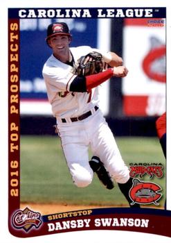2016 Choice Carolina League Top Prospects #1 Dansby Swanson Front