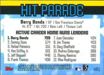 2005 Topps - Hit Parade #HR1 Barry Bonds Back