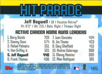 2005 Topps - Hit Parade #HR5 Jeff Bagwell Back