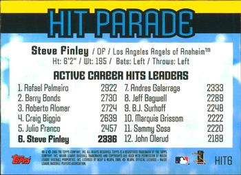 2005 Topps - Hit Parade #HIT6 Steve Finley Back
