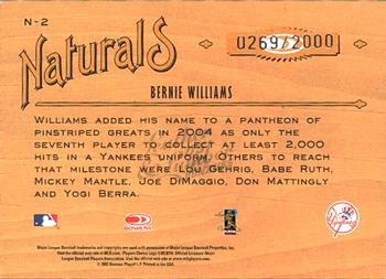 2005 Donruss Leather & Lumber - Naturals #N-2 Bernie Williams Back