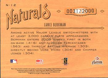 2005 Donruss Leather & Lumber - Naturals #N-12 Lance Berkman Back