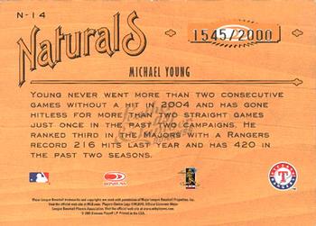 2005 Donruss Leather & Lumber - Naturals #N-14 Michael Young Back