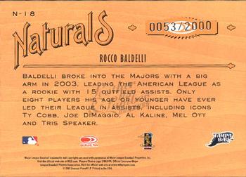 2005 Donruss Leather & Lumber - Naturals #N-18 Rocco Baldelli Back