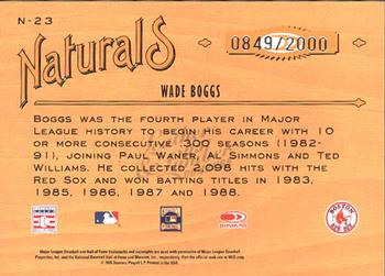 2005 Donruss Leather & Lumber - Naturals #N-23 Wade Boggs Back