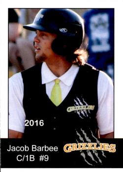 2016 Gastonia Grizzlies #3 Jacob Barbee Front