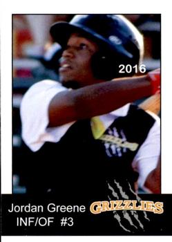 2016 Gastonia Grizzlies #10 Jordan Greene Front
