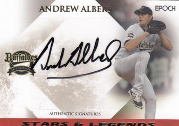 2018 Epoch Orix Buffaloes Stars & Legends - Autographs Horizontal Gold #SG-AAAL Andrew Albers Front