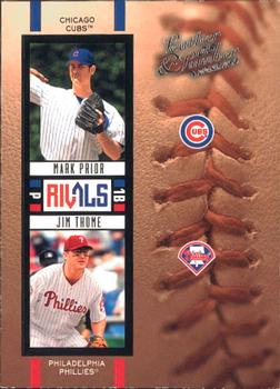 2005 Donruss Leather & Lumber - Rivals #R-14 Mark Prior / Jim Thome Front