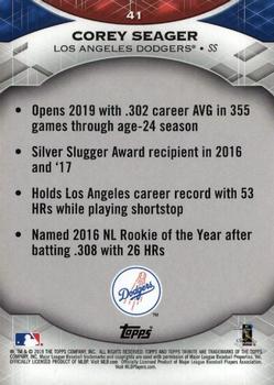 2019 Topps Tribute #41 Corey Seager Back