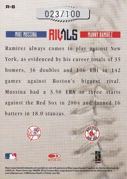 2005 Donruss Leather & Lumber - Rivals Silver #R-8 Mike Mussina / Manny Ramirez Back