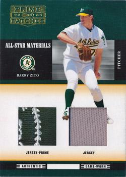 2005 Donruss Prime Patches - All-Star Materials Double Swatch Prime #ASM-5 Barry Zito Front