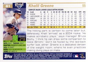 Khalil Greene player worn jersey patch baseball card (San Diego Padres)  2003 Bowman All Star #FFKG