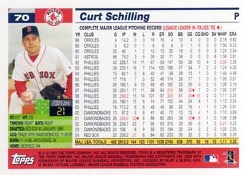 2005 Topps Opening Day #70 Curt Schilling Back